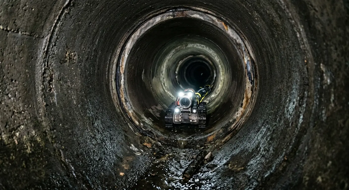 Robotic sewer camera inspecting pipe interior for Sewer Line Repair in Wauwatosa